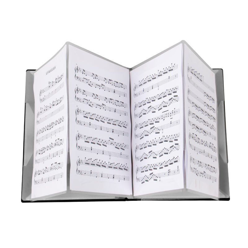 FB-04 A4 Size Music Score Holder Paper Sheet Document File Organizer Music Paper Folder 40 Pockets for Guitar Violin Piano Players