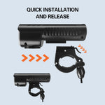 LinkMejor 3 in 1 Bike Headlight 1000Lm Brightness 4400mAh High Capacity Power Bank 8 Light Modes Waterproof Bicycle Front Light with 130db Horn for Night Cycling