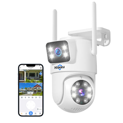 LinkMejor WS03 3MP+3MP 8X Digital Zoom Wifi Surveillance Camera Dual Lens Color Night Vision Human Detection 2-Way Talk IP65 Waterproof 2.4G/5G Outdoors Wireless Security PTZ IP Cameras