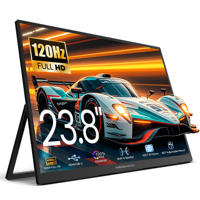 LinkMejor S238 23.8 inch Portable Monitor 100Hz FHD IPS Type C Portable Computer Monitor Gaming Display Screen for Smartphone Tablet Laptop Game Consoles