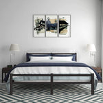 Lusimo King Bed Frame with Headboard 14 Inch Platform Bed Frame No Box Spring Needed Metal King Size Bed Frame with Storage  Heavy Duty Steel Slat and Anti-Slip Support Easy Quick Lock Assembly