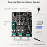XY-T100H 100W*2 TPA3116D2 bluetooth 5.0 Power Audio Amplifier Board Home Theater Amplifiers Stereo Treble and Bass Adjustment