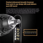 KZ Duet HiFi Earbuds 3.5mm Wired Earphones Monitors Quad-core Dual Dynamic Drive Units Super-Strokes Bass Compensation System Built-in Dual Professional Capacitive Microphone Half-in-ear Monitor Headphones