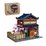 C66012W Moc Japanese Street View Series Bricks Yuzawa Bathhouse House Building Blocks 1249PCS Birthday Christmas Gift For Adult Boys