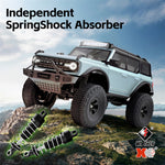 LinkMejor 184023 RTR 1/18 2.4G 4WD RC Car Rock Crawler Off-Road Climbing Truck Full Proportional Remote Control LED Light Portal Axle Mechanical Gear Shifting Two Speed Metal Wheel Hub Vehicles Models Toys