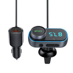 T78 Air Outlet Car bluetooth V5.0 FM Transmitter 30W PD + QC3.0 Fast Charger Hi-fi Music Player Hands-free Calls U Disk AUX Bass 7 Colors Backlit Light