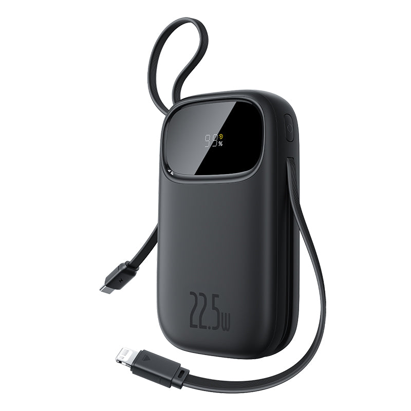 Baseus PPQD3-1022D 22.5W 73Wh 20000mAh Power Bank with Dual Integrated Cables LED Digital Display External Battery Power Supply with 2 Inputs & 4 Outputs Fast Charging for iPhone 16 16 Pro 15 14 13 Pro Max for Huawei Pura X for Xiaomi 15pro