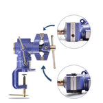 Multifunctional Double Jaw Bench Vise 360-Degree Rotating Head 60mm Table Clamp With Anvil For Woodworking Workbench