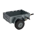 Aluminum RC Rock Crawler Trailer CNC Machined Utility Simulation Parts with Ball Head Hitch Compatible for 1/18 TRX4M SCX24 Redcat Car Vehicles Models Spare Accessories