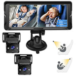 Car Baby Camera Dual Channel 6.8inch 1080P Display with 2 IR Night Camera and 150° Wide View Angle Automotive Baby Camera