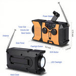 LinkMejor Emergency Hand Crank Radio Solar Powered Radio with Power Bank SOS Alarm LED Flashlight AM/FM/WB Weather Radio Portable Radio IPX3 Waterproof for Outdoor Camping and Emergency