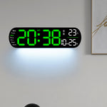 LinkMejor Digital Ambient Light Wall Clock Remote Control Electronic Mute Clock with Temperature Humitimy Date Week Display Timing Function Clock