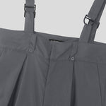 LinkMejor Men Solid Color Casual Overalls with Pockets, Loose Fit Workwear Jumpsuit With Adjustable Straps