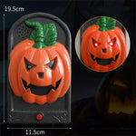 Elfeland Halloween Doorbell Decorations With Spooky Sounds & Lightup Eyes Animated Pumpkin/Skull/Witch Design for Scary Door Decoration Prank Prop Trick Or Treats Event