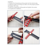 Professional Handle Punch Locator with Adjustable Distance Precise Scale for Door Handle Hole Drilling and Easy Installation