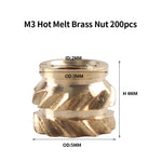 TS100 Hot Melt Nut Insertion Kit Brass CNC Precision for M2 M3 M4 M5 M6 M8 Compatible with 936 Soldering Iron Tips