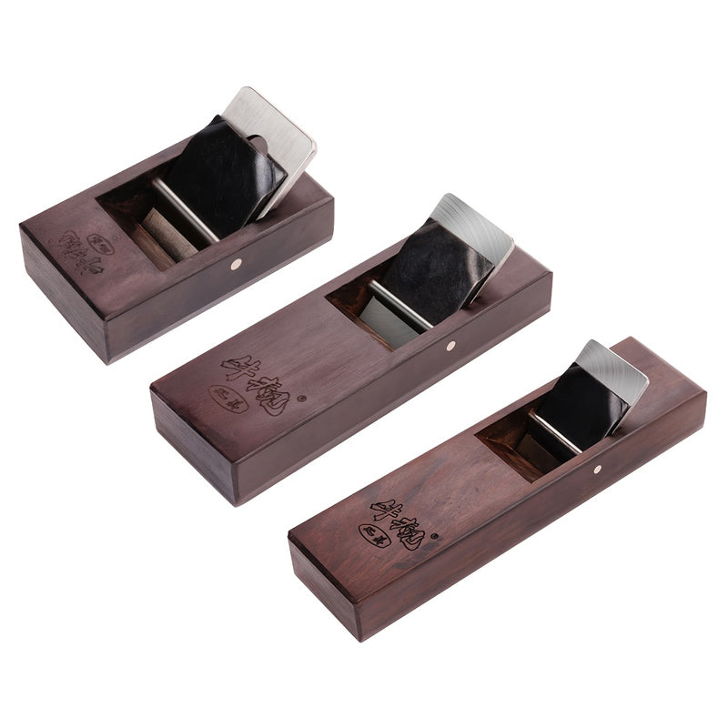 Ebony Hand Plane Woodworking Tool High Speed Steel Flat Blades Manual Block Planer Ergonomic Handle Portable Chamfering Edge Trimming Surface Finishing DIY Professional Tool