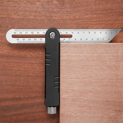 LinkMejor Folding Adjustable Angle Ruler Portable Woodworking Measuring Ruler Metric Imperial Double-Sided Scale Tail Locking Angle Positioning Precise Marking