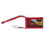 LinkMejor 7.4V 1800mAh 100C 2S LiPo Battery T Deans Plug for RC Car
