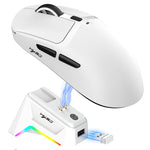 LinkMejor T10 Three-mode Wireless Gaming Mouse with RGB Charging Dock S205 Sensor 12000DPI 1KHz Report Rate 58g Lightweight 6-Keys Programmable Gamer Mice for PC Laptop Computer