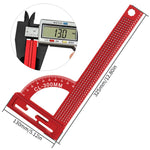 LinkMejor CL-300MM T Type Multi-Angle Ruler Square Measuring Ruler Aluminum Alloy Woodworking Measuring Tool