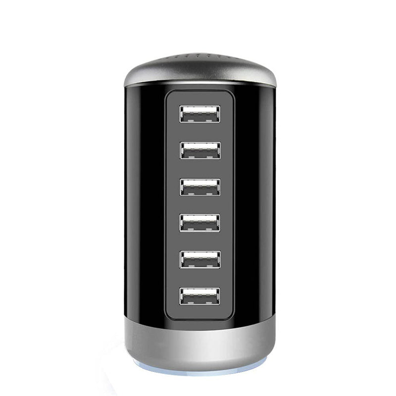 6A 6-Port USB Charger 6USB-A Fast Charging Desktop Veritical Charging Station EU Plug US Plug for iPhone 15/14/13pro Max for Huawei Pura 70 Ultra for Xiaomi Civi4 Pro for Samsung Galaxy S24