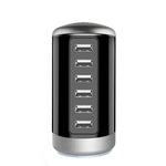 6A 6-Port USB Charger 6USB-A Fast Charging Desktop Veritical Charging Station EU Plug US Plug for iPhone 15/14/13pro Max for Huawei Pura 70 Ultra for Xiaomi Civi4 Pro for Samsung Galaxy S24