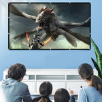 84/100/120-inch Portable Foldable Projector Screen 4K HD Outdoor Movie Screen Milk Silk Fabric with Grommets 170° Wide Viewing Angle Easy Setup Home Theater Camping