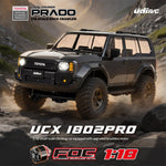 LinkMejor UCX1802PRO RTR 1/18 2.4G 4WD Brushless RC Car for TOYOTA  Land Cruiser Prado LC250 Official Licensed Rock Crawler Off-Road Climbing Truck LED Light Metal Gears Vehicles Models Toys