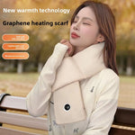 LinkMejor USB Heated Scarf Graphene Heating Element Smart Winter Scarf Adjustable Temperature Lightweight Portable Warm Down Fabric