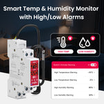 TONGOU Tuya WiFi 2-Gang Temperature Humidity Sensor Smart Switch Timer Function Smart Life APP Work with Alexa Google Home