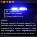 16 LED Windshield Dash Strobe Light Bar Car Truck Shovel-type Warning Flash Lamp Police Lights 12V Emergency Signal Lamp Flash Lighting