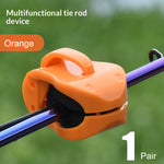 LinkMejor 1 Pair Universal Fishing Rod Holder Fixer Clip Straps Fishing Pole Holder Multifunctional Fishing Rod Fixation Secure Grip Tackle Organizer
