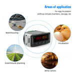 ZL7802D Digital Temperature Humidity Controller Dual LED Display NTC Sensor PID Control Safety Alarm IP65 Proof for Egg Incubator Greenhouse Wine Cellar