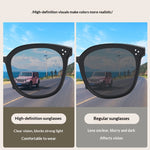Stylish Oversized Black Sunglasses for Men Women UV400 Protection Anti-glare Eyewear for Daily Travel Driving