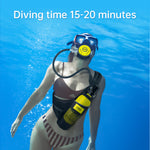 [US Direct] DIDEEP Mini Diving Bottle Set 1L Portable Lung Bottle for Underwater Breathing Reusable Oxygen Bottle up to 20 Minutes Diving Time Portable Dive Tank Air Cylinders for Shallow Water Snorkeling or Emergency Backup
