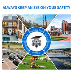 V380 8MP 8X Digital Zoom 4-Lens Solar Security Camera Wireless Outdoor WiFi/4G PTZ Night Vision Motion Two Way Audio Weatherproof Battery Powered Home Surveillance System