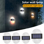 2 Pack Outdoor Solar Lights Fan-shape Waterproof Motion Sensor Fence Light for Garden, Yard, Stairs, Pathway & Courtyard Ambient Lighting