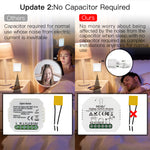 Tuya Zigbe 1-Way Switch Module 90-250V AC 5A Single Fire Wire Smart Light Switch Tuya App Remote Control Timer Schedule Works with Alexa Google Assistant Zigbe Hub Required