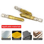 6Pcs HSS 1/4" Hex Shank Chamfer Countersink Chamfer Drill Bit 90 Degree Wood Chamfering Cutter 6mm-19mm Metal Drills