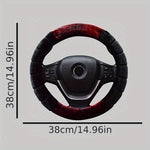 Car Steering Wheel Cover  Winter Warm Fluffy Plush Short Plush Universal 15-Inch Cute Cartoon Ear Shape Car Steering Wheel Protective Cover