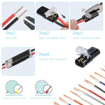 D2 Quick-connect Terminal Double Wire Plug-In Connector With Locking Buckle 2 Pin 300V 9A Quick-Clip Fasteners Low Voltage LED Strip Wire Connector