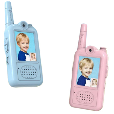 2Pcs JK201 Kids Video Walkie Talkie 200m Distance Strong Signal Two-Way Video One-Click Call 650mAh Long Battery Children's Video Intercom with 2.0inch Color Display for Safety Communication
