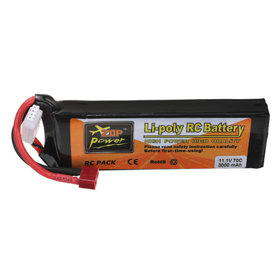 LinkMejor Power 11.1V 3000mAh 70C 3S LiPo Battery T Plug for RC Car