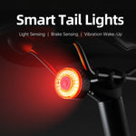 LinkMejor CY120 Smart Brake Bicycle Taillight Auto Start/Stop Brake Sensing Bike Rear Light Vibration Wake-Up Carbon Waterproof Tail Light