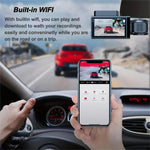 3 inch IPS Screen 3-Channel Driving Recorder 1080P HD 360° Rotation Dash Cam Without / With WiFi Loop Recording
