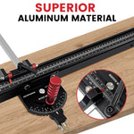 LinkMejor Woodworking M1 Pro Angle Miter Gauge with Extended Fence for Table Saw Router Table Precision Angle Setting Gauge for Wood Cutting Sawing