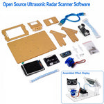 HU-091A Open-Source Ultrasonic Radar Scanner DIY Kit 180° Scan Range Dual Visual Nano DIY Electronic Kit with 2.4 Inch LCD Screen for STEM Programming Learning