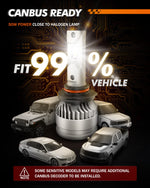 LinkMejor X3S Pair 100W LED Headlight Bulbs 6500K Cool White 24000LM IP67 Waterproof with Adjustable Lock Ring