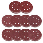 125mm 5 Inch Round Sandpaper 8 Hole Hook and Loop Sanding Discs for Wood Metal Polishing Rust Removal #60/80/100/120/150/180/240/320/400/600 Grits